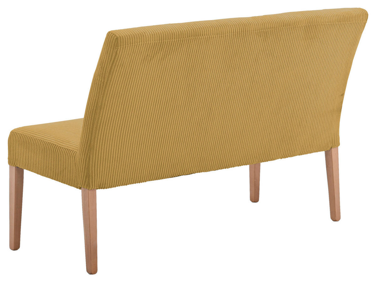 SITZBANK 140/92/66 cm  in Buchefarben, Currygelb  - Currygelb/Buchefarben, KONVENTIONELL, Holz/Textil (140/92/66cm) - home24