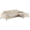 ECKSOFA in Webstoff Beige  - Beige/Schwarz, Design, Textil/Metall (244/166cm) - Livetastic