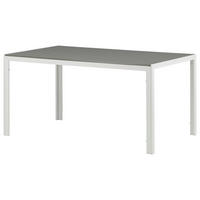 GARTENTISCH 150/90/75 cm Metall, Holz rechteckig  - Weiß/Grau, KONVENTIONELL, Holz/Metall (150/90/75cm) - Gardenson