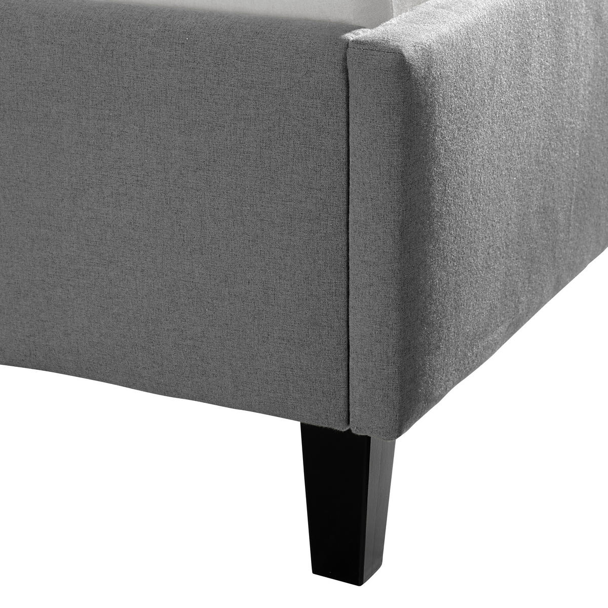 POLSTERBETT 200/200 cm,  in Grau,  - Schwarz/Grau, MODERN, Holz/Textil (200/200cm) - Livetastic