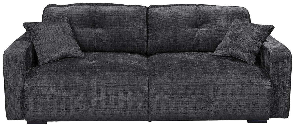 BÄDDSOFFA i chenille svart  - svart, Klassisk, textil/plast (235/88/120cm) - MID.YOU