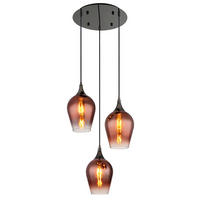 VISEČA SVETILKA  LAVUS      45/120 cm      E27 - rdeča/črna, Design, kovina/steklo (45/120cm) - Globo