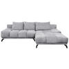 ECKSOFA Grau Chenille  - Schwarz/Grau, MODERN, Textil/Metall (290/182cm) - Hom`in