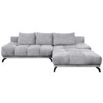 ECKSOFA in Chenille Grau  - Schwarz/Grau, MODERN, Textil/Metall (290/182cm) - Hom`in