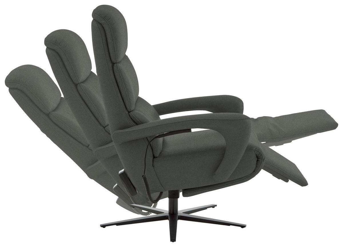 RELAXSESSEL in Leder Anthrazit  - Anthrazit/Schwarz, Design, Leder/Metall (76/110/86cm) - Dieter Knoll