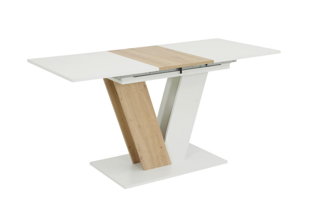 ESSTISCH Weiß, Eiche Artisan rechteckig  ausziehbar  - Weiß/Eiche Artisan, MODERN, Holzwerkstoff (110-150/76/70cm) - MID.YOU
