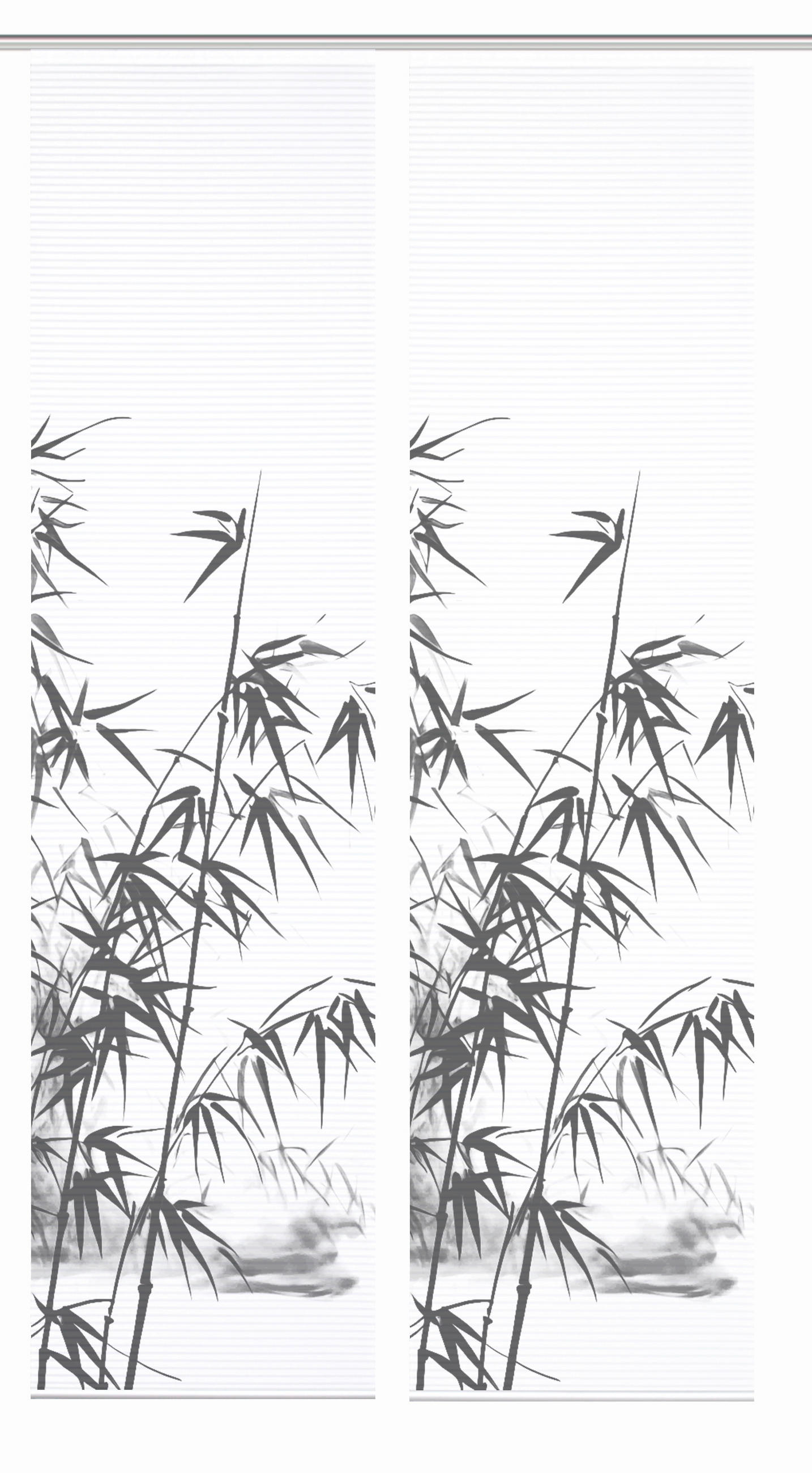 FLÄCHENVORHANG  2 Stück  halbtransparent  60/245 cm   - Grau Hochglanz/Weiß, Natur, Textil (60/245cm)