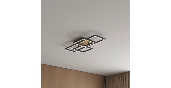 LED-DECKENLEUCHTE Worcester 70/38/7,5 cm  - Braun, Basics, Holz/Kunststoff (70/38/7,5cm) - Novel