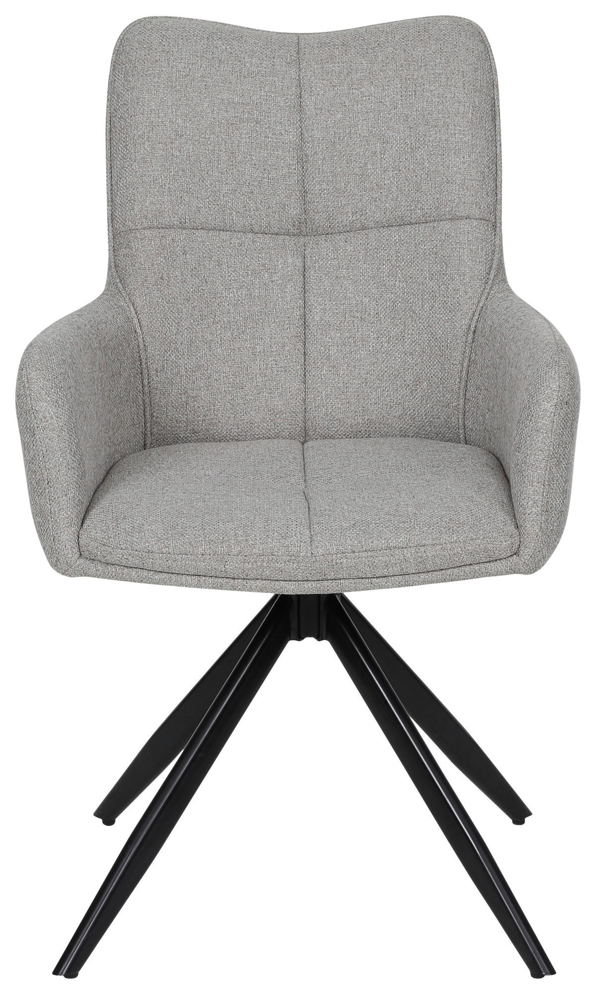 ARMLEHNSTUHL  in Eisen Leinenoptik  - Beige/Schwarz, KONVENTIONELL, Textil/Metall (56/90/64cm) - Livetastic