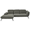 ECKSOFA in Cord Graubraun  196/301 cm  - Graubraun/Schwarz, Design, Textil/Metall (196/301cm) - Moderano