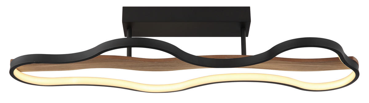 LED SVJETILJKA STROPNA  - tamno smeđa/crna, Natur, drvo/metal (80,6/29/15cm) - Globo