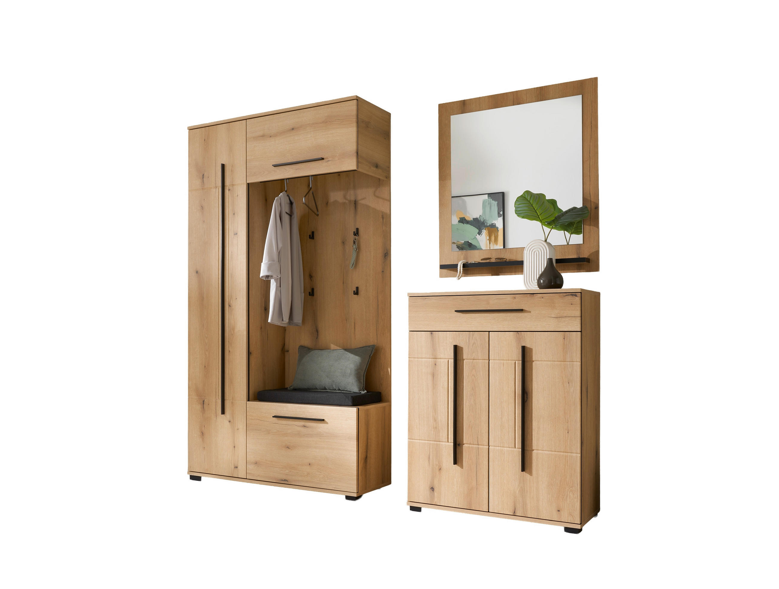 GARDEROBE 4-teilig  in 201/201/39 cm  - Eichefarben, MODERN, Holzwerkstoff (201/201/39cm) - MID.YOU