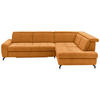 ECKSOFA in Chenille Orange  - Schwarz/Orange, Design, Textil/Metall (310/220cm) - Beldomo Style