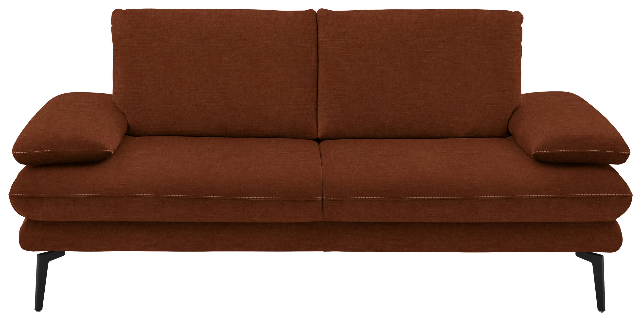 2,5-SITZER in Velours Kupferfarben  - Beige/Schwarz, Design, Textil/Metall (196/89/104cm) - Dieter Knoll