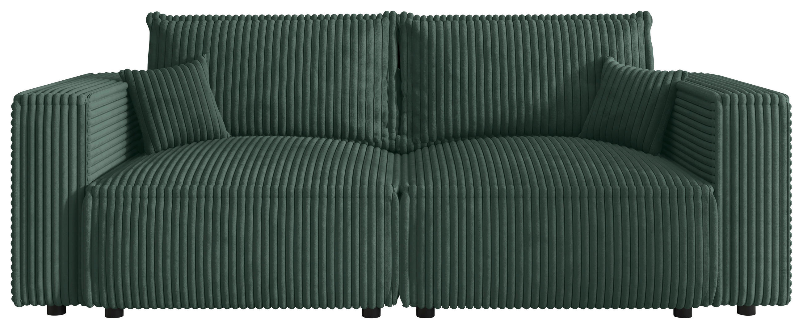 SCHLAFSOFA  in Cord Dunkelgrün  - Dunkelgrün/Schwarz, MODERN, Kunststoff/Textil (250/68/104cm) - Xora