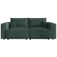 SCHLAFSOFA Cord Dunkelgrün  inkl. Zierkissen, Bettkasten, Schlaffunktion  - Dunkelgrün/Schwarz, MODERN, Kunststoff/Textil (250/68/104cm) - Xora