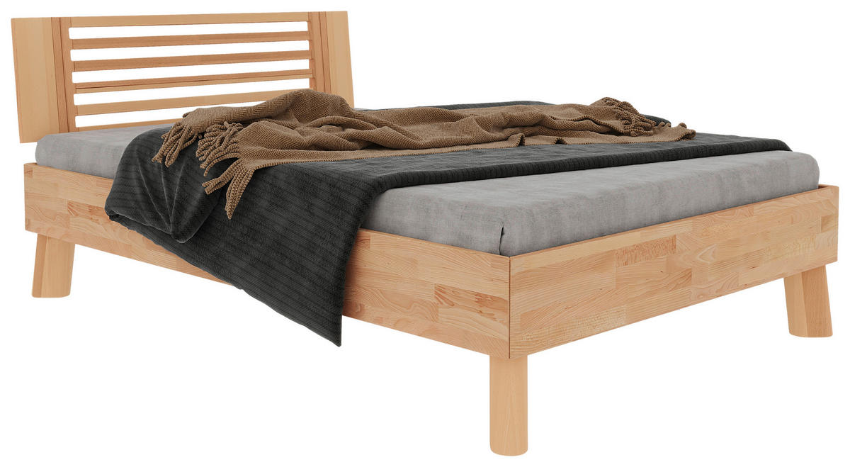 BETT - Naturfarben/Kernbuche, MODERN, Holz (140/200cm) - MID.YOU