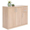 KOMÓD 106/84/36 cm  - ezüst/fekete, Konventionell, faalapú anyag/fém (106/84/36cm) - Xora
