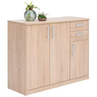 KOMÓD 106/84/36 cm  - ezüst/fekete, Konventionell, faalapú anyag/fém (106/84/36cm) - Xora