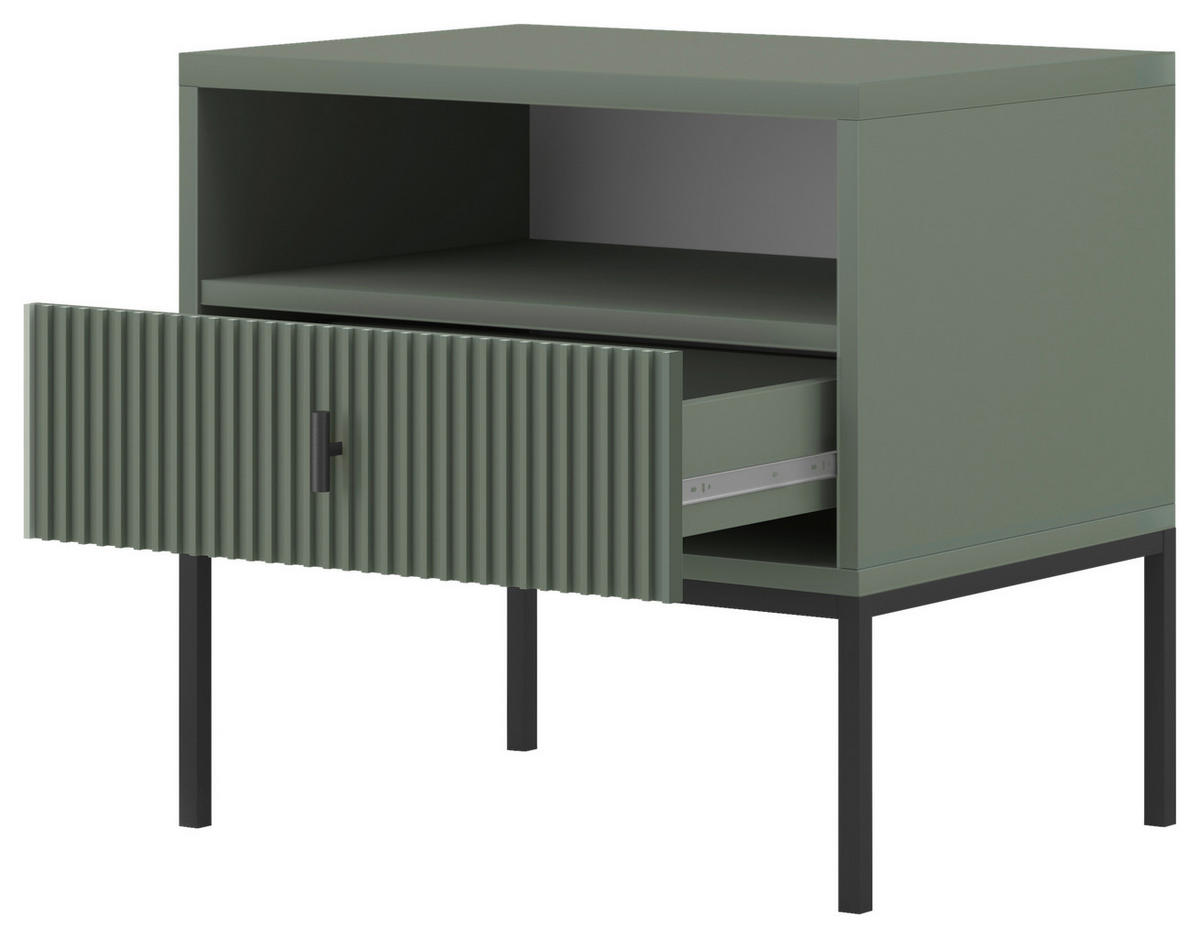 NACHTSCHRANK 53,9/52,4/39 cm  - Goldfarben/Schwarz, Design, Holzwerkstoff/Metall (53,9/52,4/39cm) - Boxxx