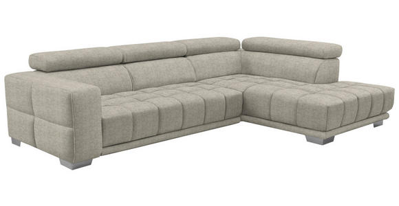 ECKSOFA  in Chenille Beige  301/207 cm  - Chromfarben/Beige, Design, Textil (301/207cm) - Xora