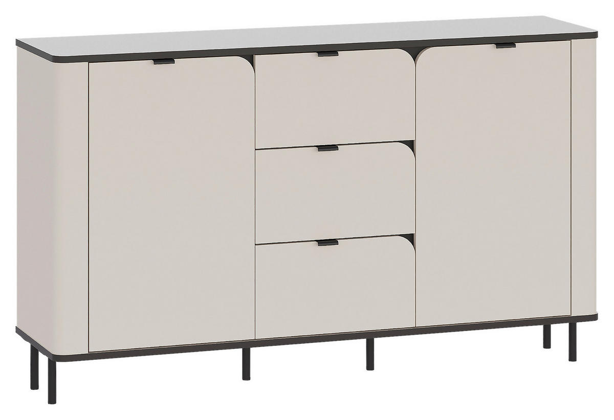 SIDEBOARD  in 136,8/82/35,2 cm  - Beige/Schwarz, MODERN, Holzwerkstoff/Kunststoff (136,8/82/35,2cm) - Carryhome