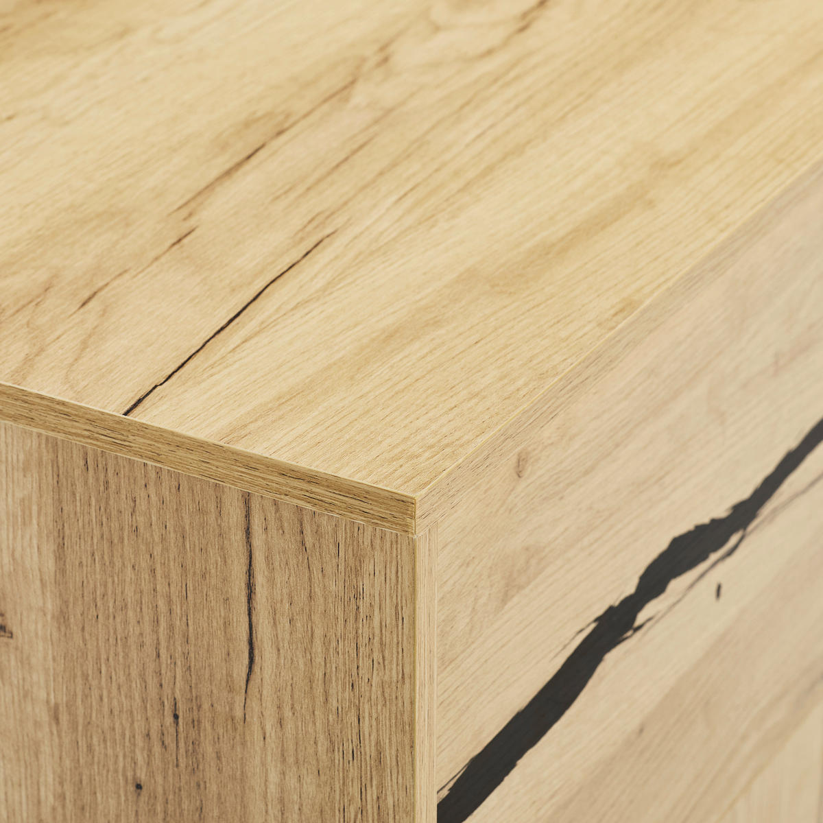 SIDEBOARD  200/89/40 cm 2 Schublade(n)  - Eichefarben/Schwarz, KONVENTIONELL, Holzwerkstoff (200/89/40cm) - Xora