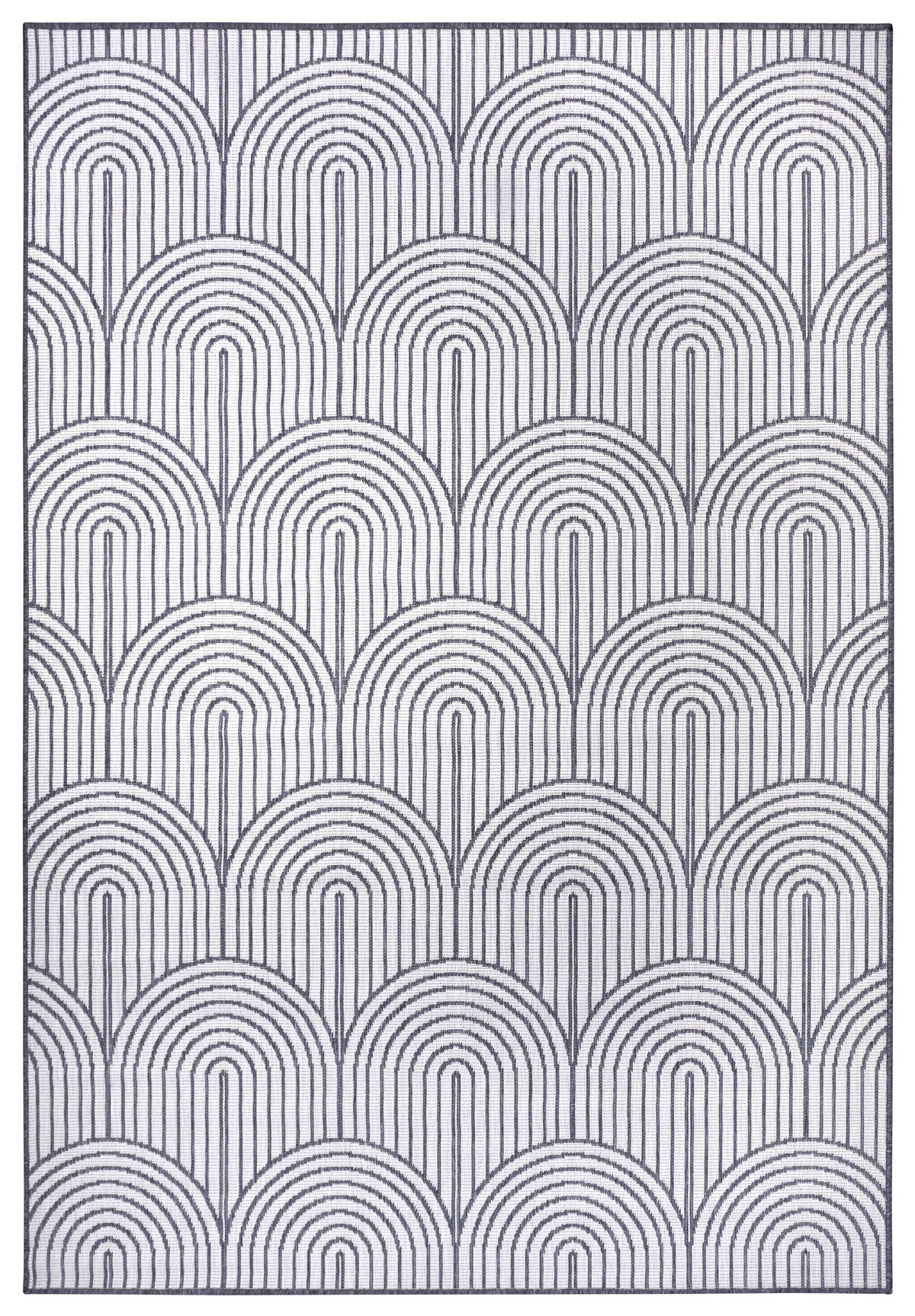 OUTDOORTEPPICH 160/230 cm Pangli Silberfarben, Weiß  - Silberfarben/Weiß, Design, Kunststoff (160/230cm)