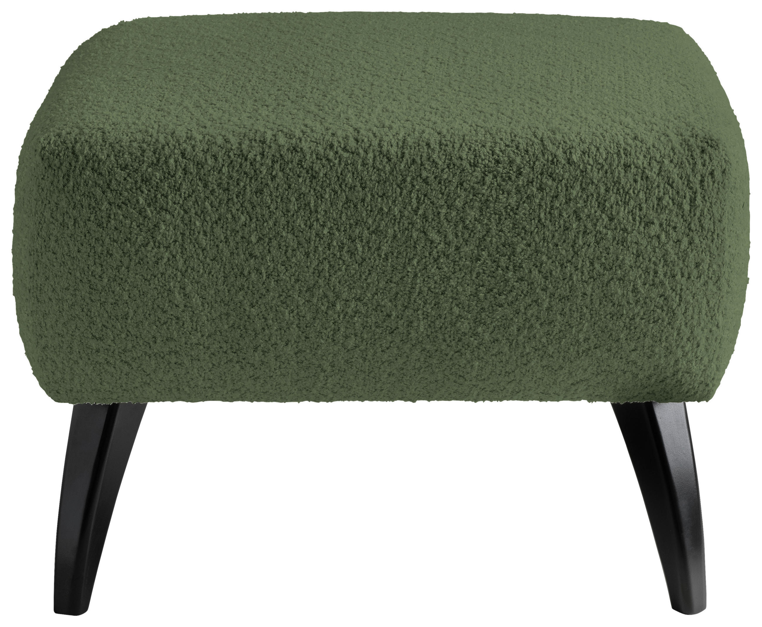 HOCKER Bouclé Buche, Fichte, Kiefer Dunkelgrün  - Dunkelgrün/Schwarz, MODERN, Holz/Textil (66/44/66cm) - MID.YOU