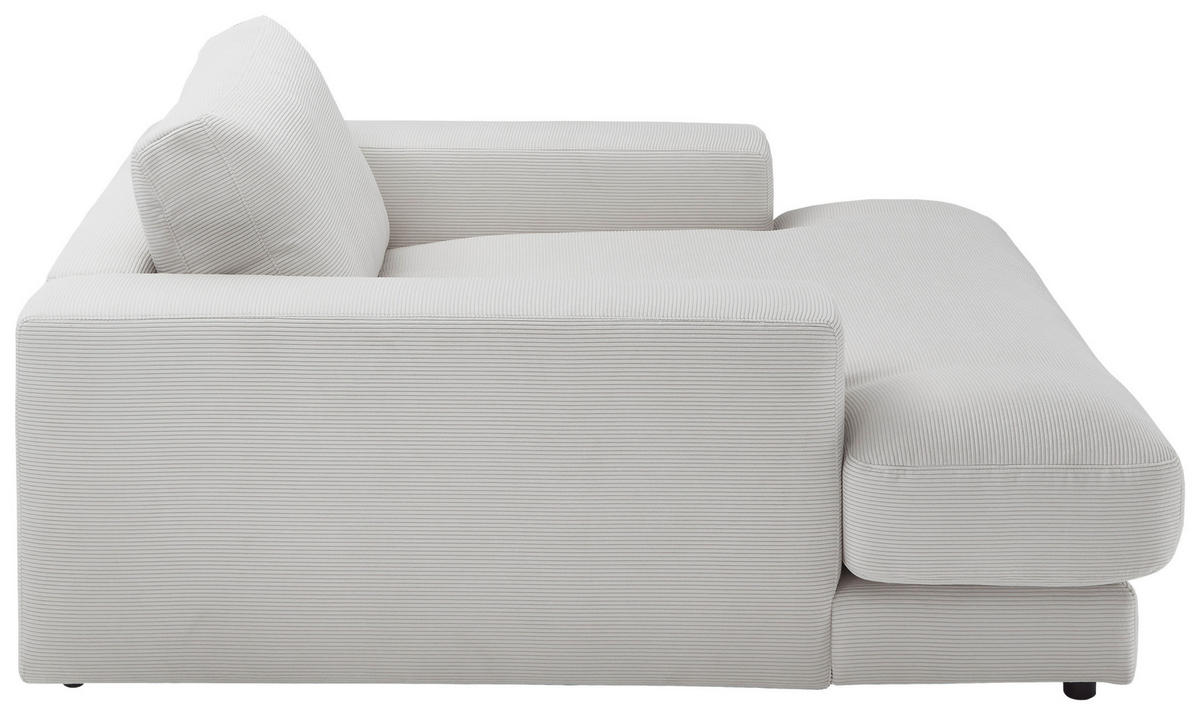 XXL-SESSEL in Feincord Weiss  - Weiss/Schwarz, Design, Kunststoff/Textil (150/86/170cm) - Lomoco