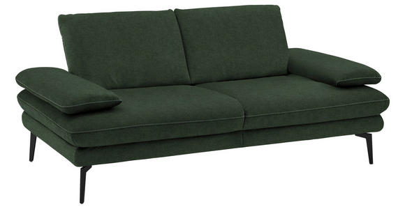 2,5-SITZER in Velours Olivgrün - Beige/Schwarz, Design, Textil/Metall (196/89/104cm) - Dieter Knoll