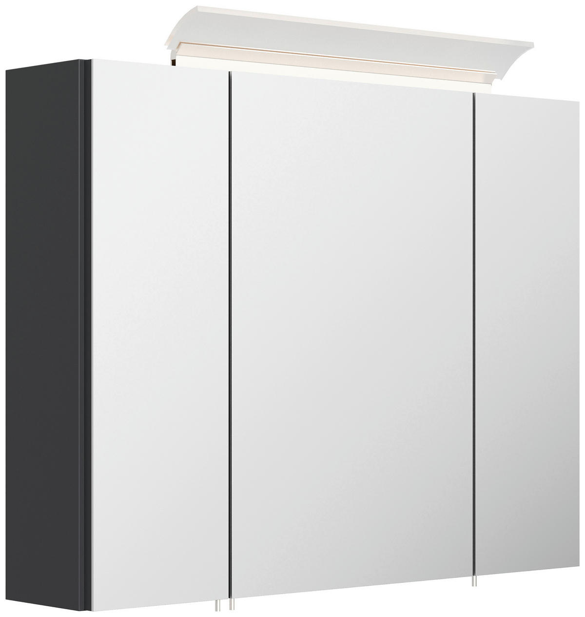 BADEZIMMER 3-teilig  in 190 cm  - Graphitfarben/Weiß, Trend, Glas/Holzwerkstoff (190cm) - MID.YOU
