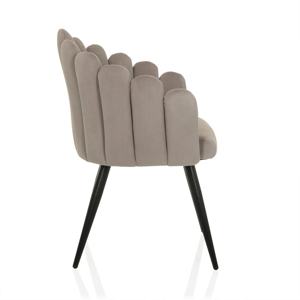 STOL MED ARMSTÖD sammet  - grå, Modern, metall/textil (63/84/56cm) - MID.YOU