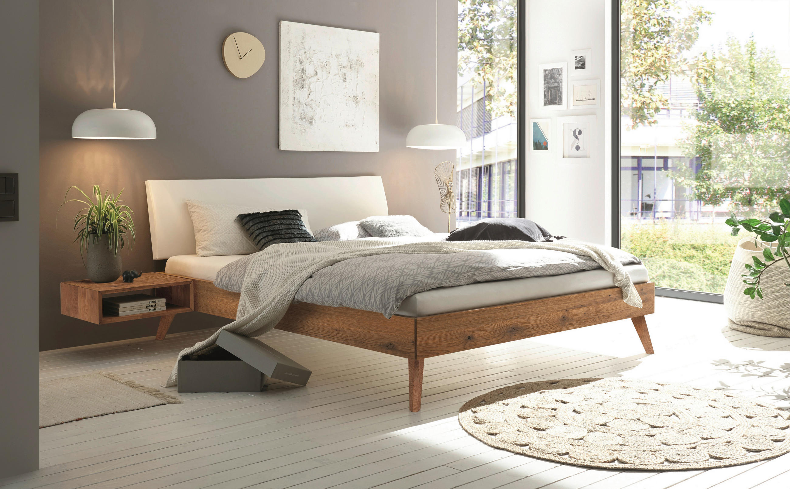 BETT 180/200 cm  in Wildeiche  - Wildeiche/Eichefarben, Design, Holz (180/200cm) - Hasena