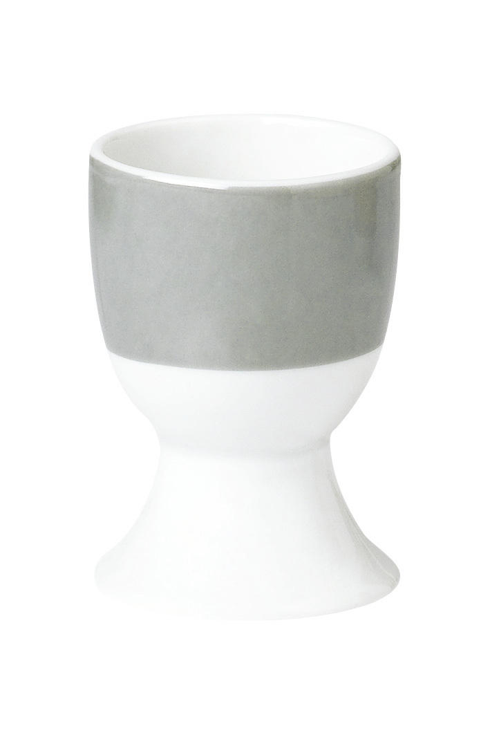 EIERBECHERSET Keramik Porzellan 6-teilig - Weiß/Grau, Basics, Keramik (4,5/6,5cm)