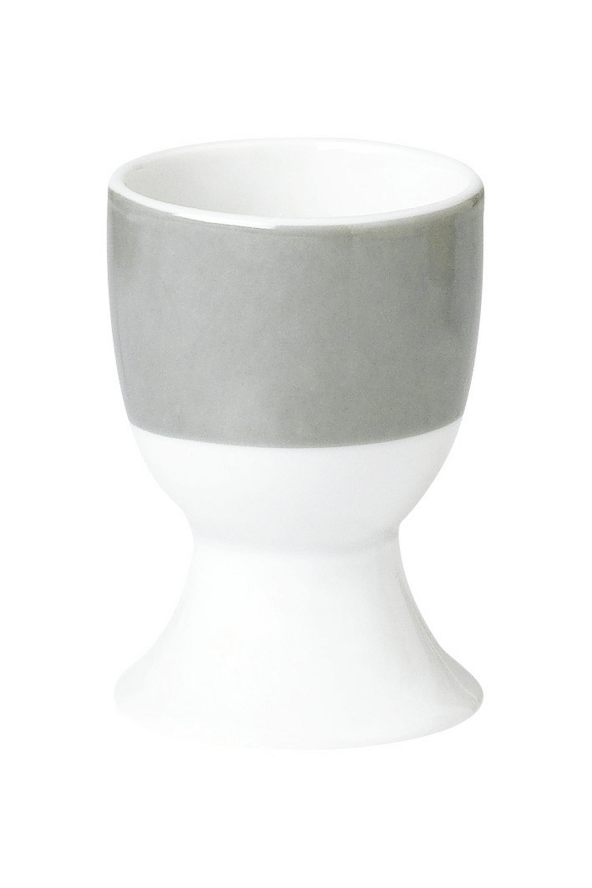 EIERBECHERSET Keramik Porzellan 6-teilig  - Weiß/Grau, Basics, Keramik (4,5/6,5cm) - Van Well