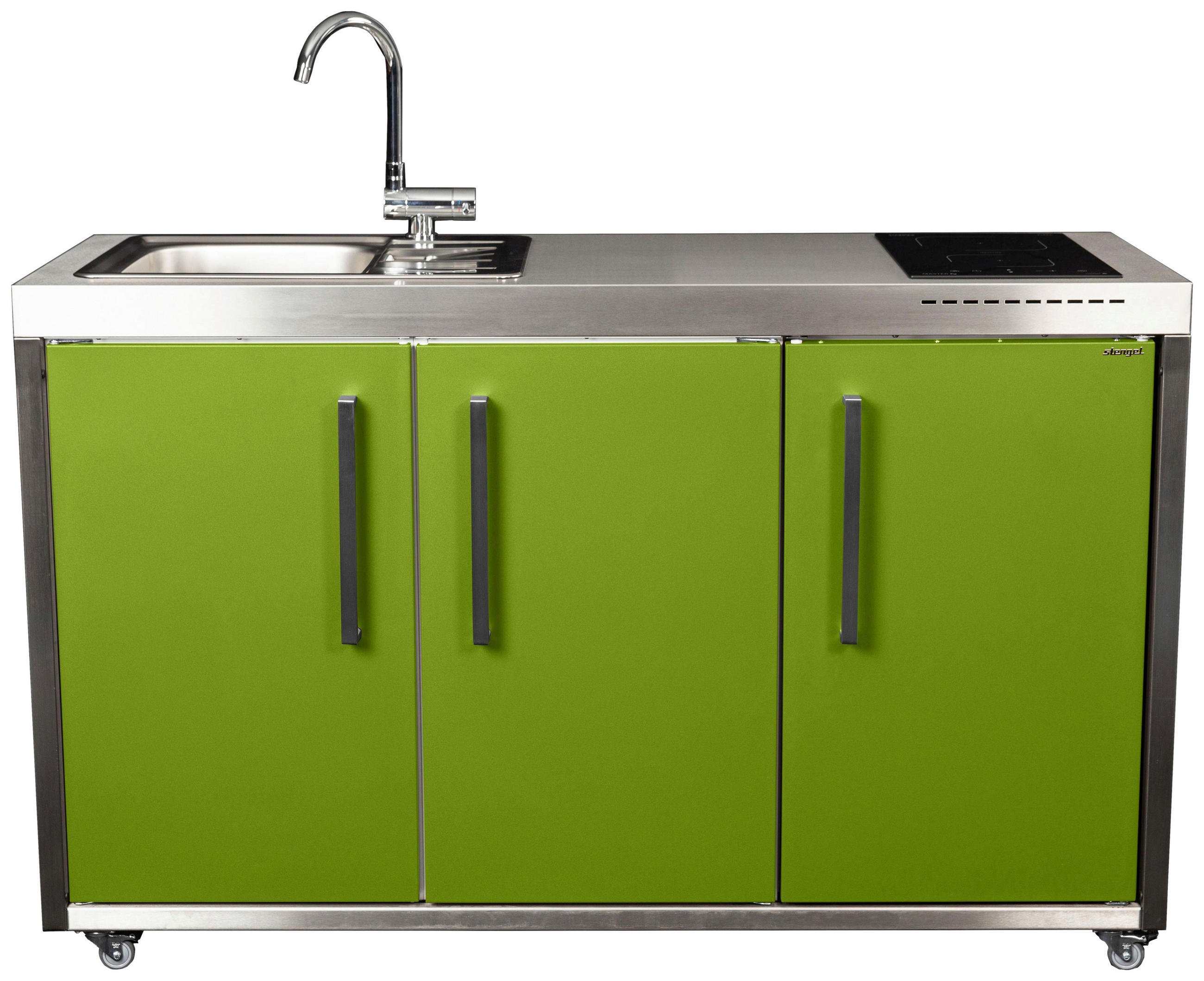 OUTDOORKÜCHE - Edelstahlfarben/Grün, Basics, Metall (157/98/62cm)
