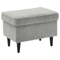 HOCKER Webstoff Silberfarben  - Silberfarben/Schwarz, Basics, Textil (63/43/42cm) - MID.YOU
