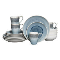 KOMBISERVICE 16-teilig 4 Personen Weiß, Hellblau Caldera Eisblau  - Weiß/Hellblau, Basics, Keramik - Creatable
