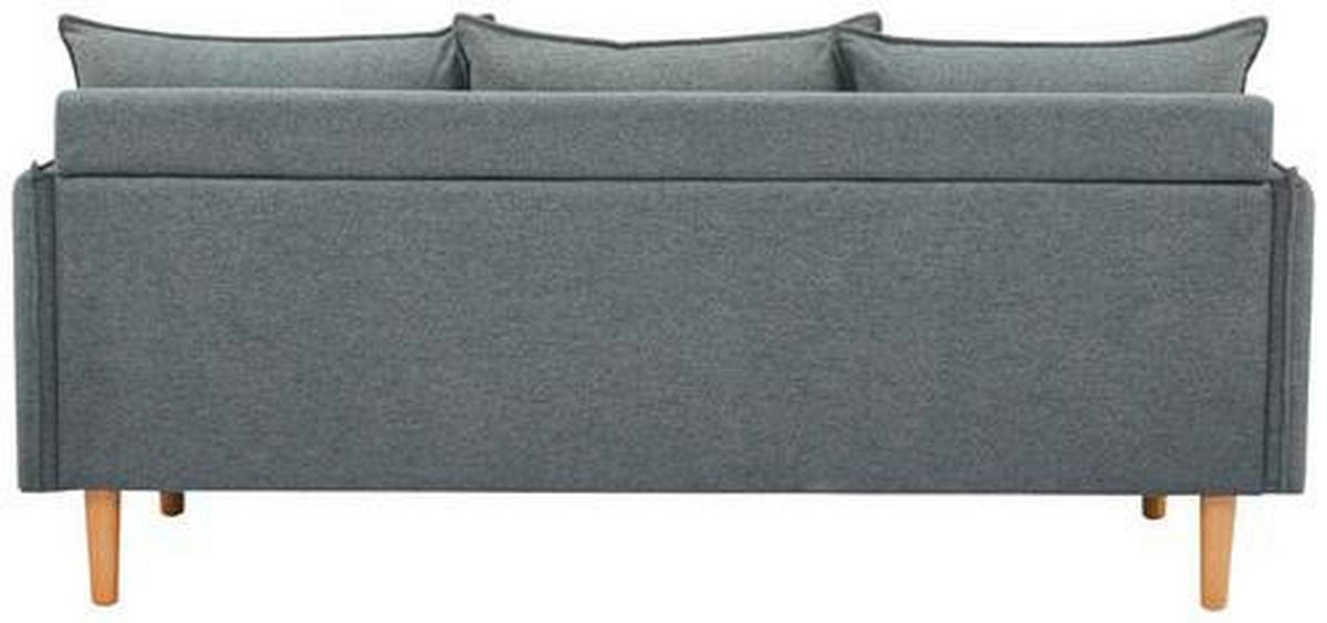 CANAPEA CU 3 LOCURI textil gri închis  - gri închis/culoare natur, Design, plastic/lemn (188/84/82cm) - Livetastic