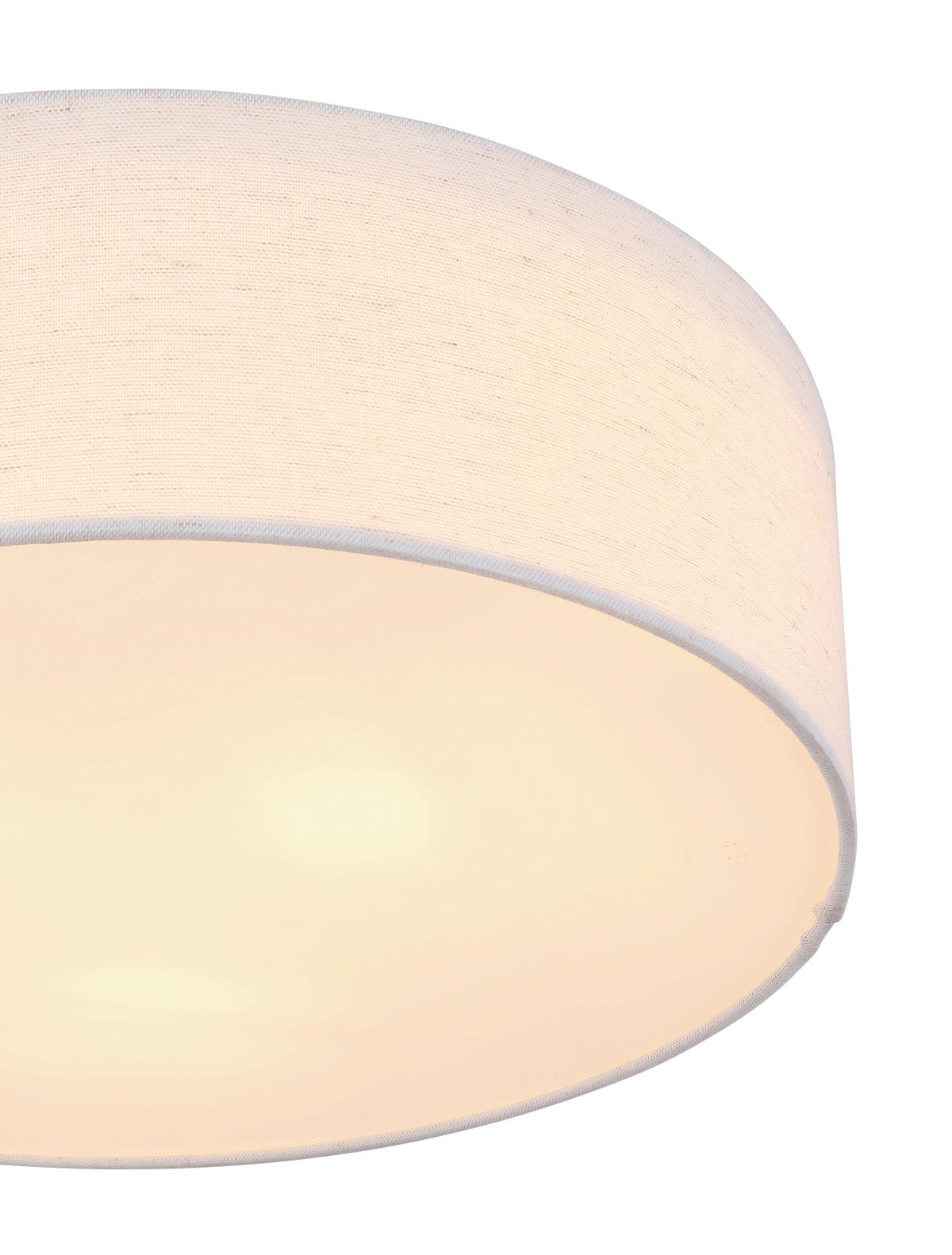 DECKENLEUCHTE  40/12 cm    - Weiss/Beige, Basics, Textil/Metall (40/12cm) - Globo