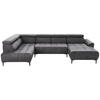 WOHNLANDSCHAFT Graphitfarben Velours  - Schwarz/Graphitfarben, Design, Textil/Metall (191/340/172cm) - Stylife