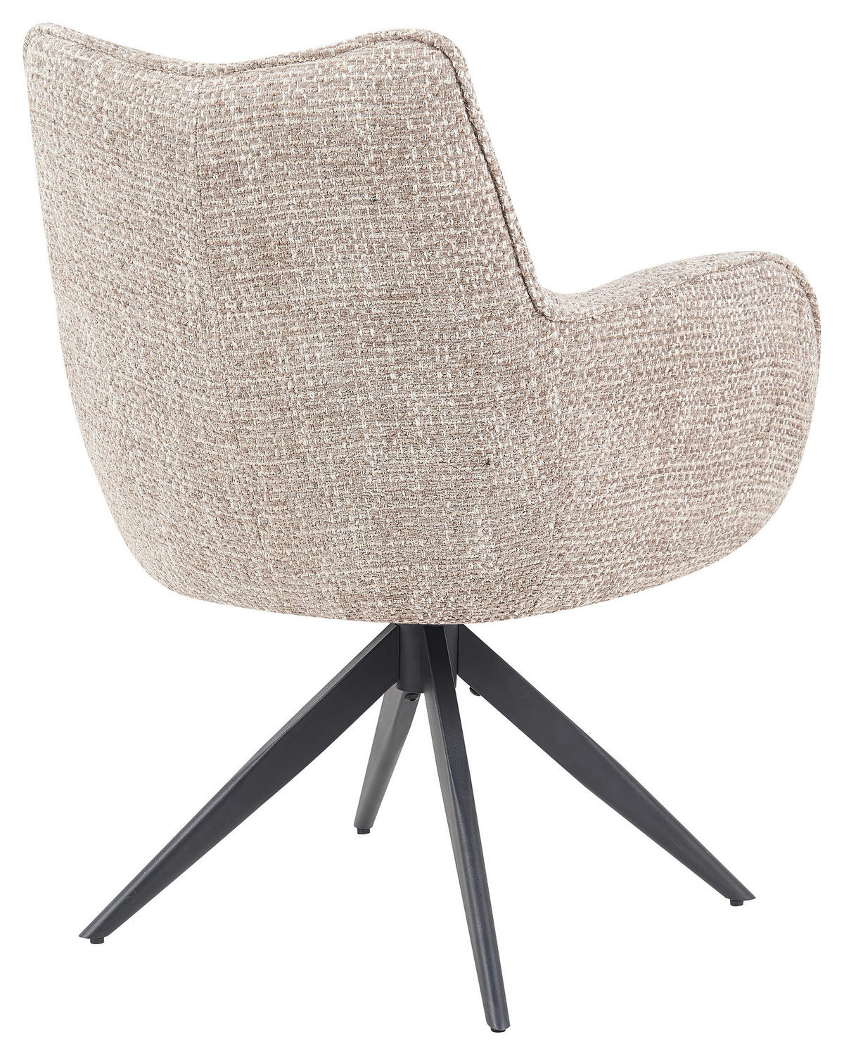ARMLEHNSTUHL  in Chenille  - Graubraun/Schwarz, MODERN, Textil/Metall (63/88/63cm) - Livetastic