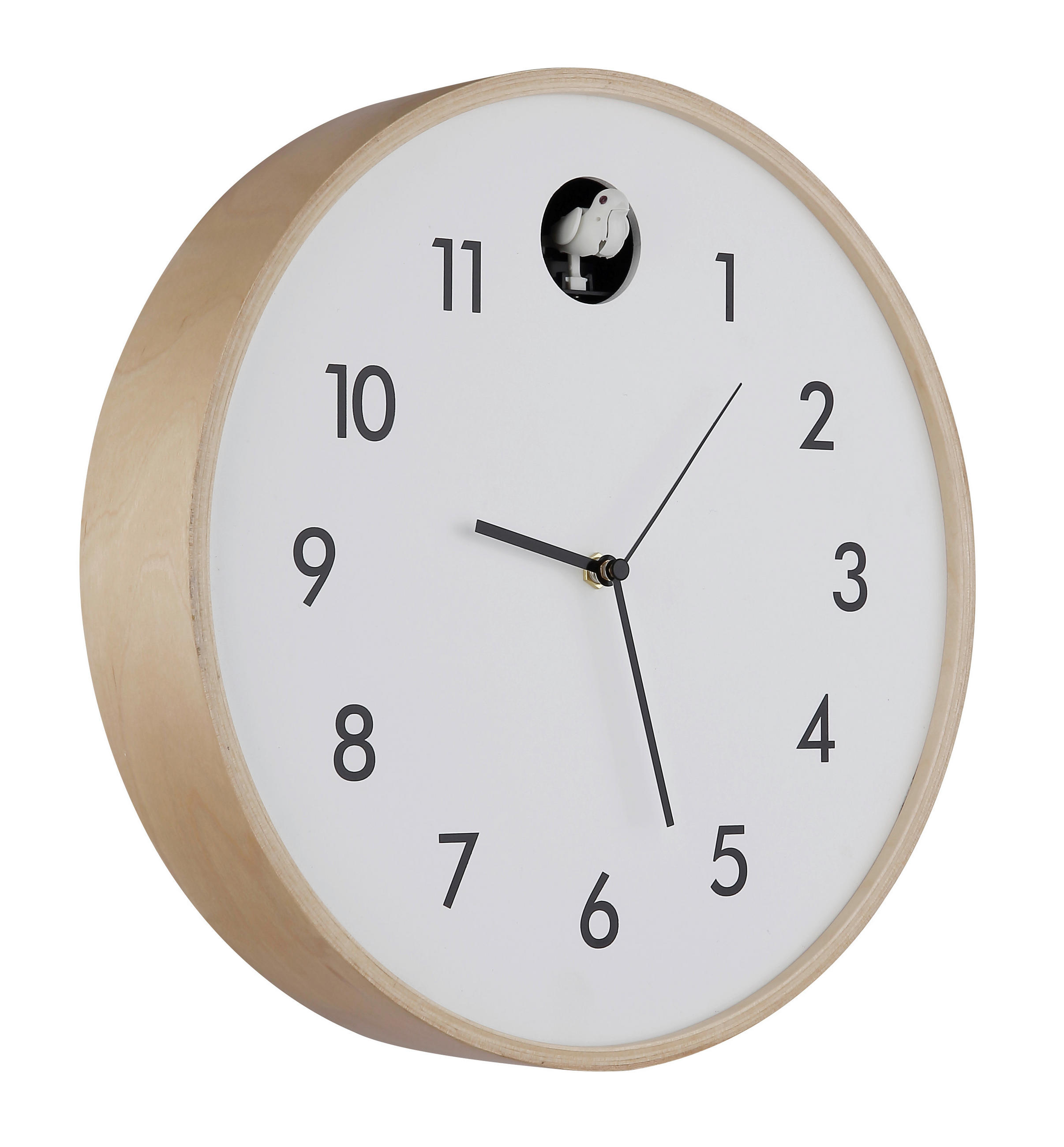 WANDUHR 31,5 cm   - Weiss/Schwarz, Natur, Holz/Holzwerkstoff (31,5cm) - Globo
