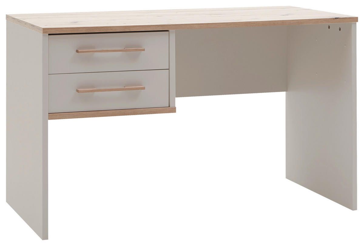 SCHREIBTISCH 125,5/65/75 cm  in Eichefarben, Hellgrau  - Eichefarben/Hellgrau, Konventionell, Holzwerkstoff (125,5/65/75cm) - Venda