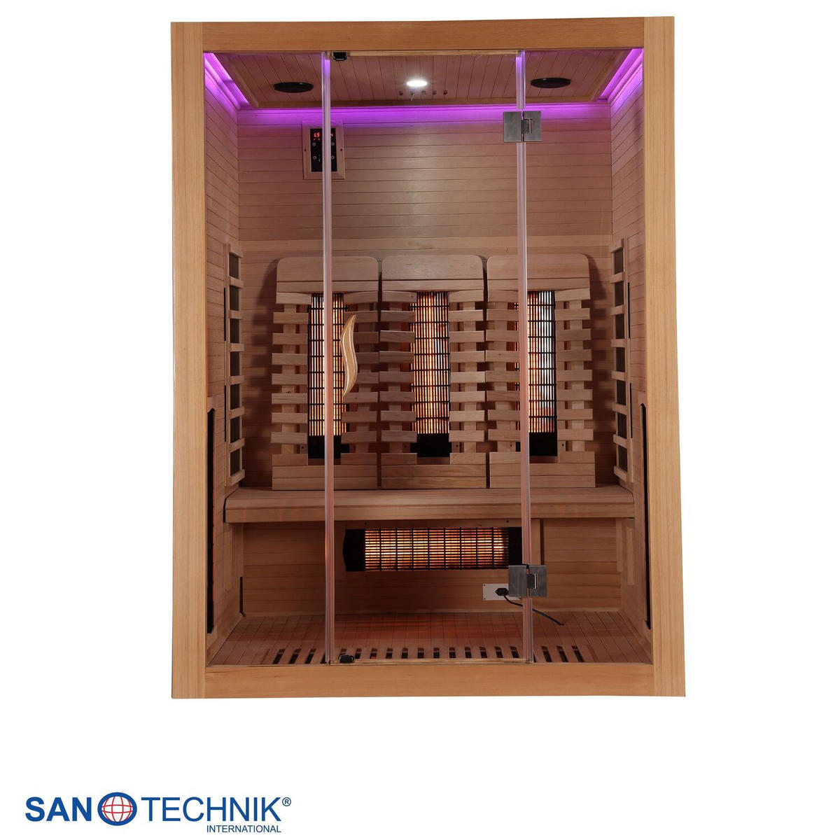 INFRAROTKABINE für 3 Personen OPEN  - Naturfarben, KONVENTIONELL, Holz (150/120/200cm) - Sanotechnik
