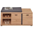 GARDEROBENBANK  in 120/49/40 cm  - Eichefarben/Anthrazit, Natur, Holz/Holzwerkstoff (120/49/40cm) - Linea Natura