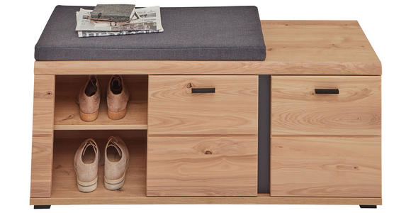 GARDEROBENBANK  in 120/49/40 cm  - Eichefarben/Anthrazit, Natur, Holz/Holzwerkstoff (120/49/40cm) - Linea Natura