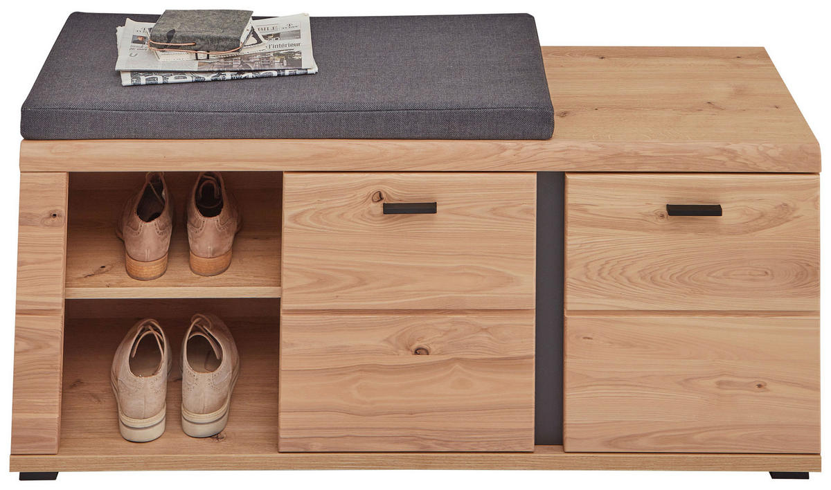 GARDEROBNA KLOP barve hrasta, barve jesena - barve jesena/črna, Natur, kovina/umetna masa (120/49/40cm) - Linea Natura