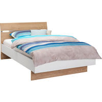 BETT 120/200 cm,  in Weiß, Eichefarben,  - Eichefarben/Weiß, Design (120/200cm) - Hom`in